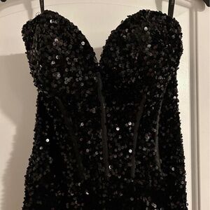 Sherri Hill Black Sequin dress, Size 4
